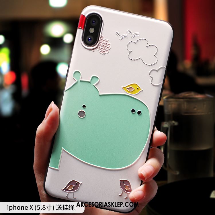 Futerał iPhone X Zielony Czerwony Netto Nowy Modna Marka Kreskówka Etui Tanie