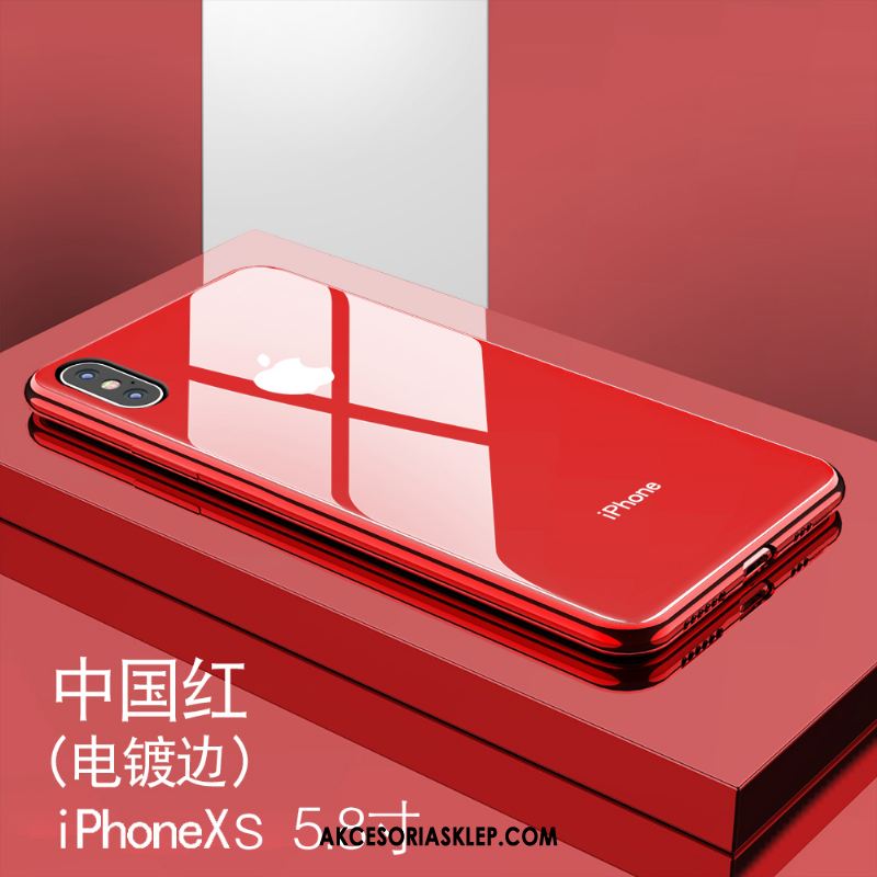 Futerał iPhone Xs Lustro Telefon Komórkowy Czerwony Netto Nowy Szkło Etui Tanie