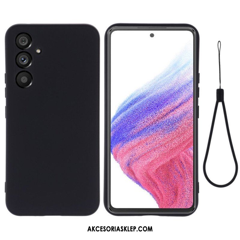 Futerały do Samsung Galaxy A54 5G Płynny Silikon Ze Smyczą