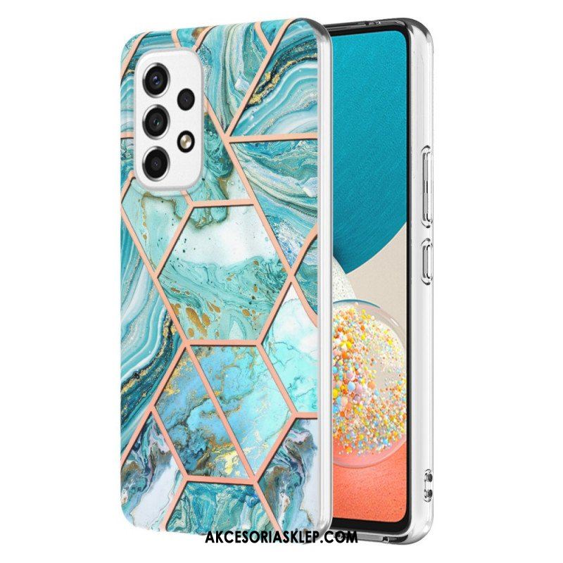 Futerały do Samsung Galaxy M53 5G Błyszczący Geometryczny Marmur