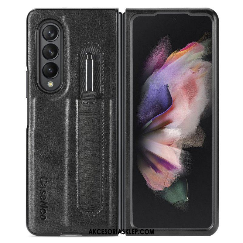 Futerały do Samsung Galaxy Z Fold 3 5G Stylowy Skórzany Uchwyt Na Rysik Caseneo