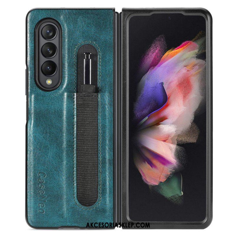 Futerały do Samsung Galaxy Z Fold 3 5G Stylowy Skórzany Uchwyt Na Rysik Caseneo