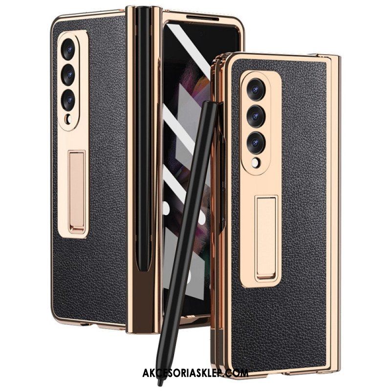 Futerały do Samsung Galaxy Z Fold 3 5G Wielofunkcyjna Skóra Liczi