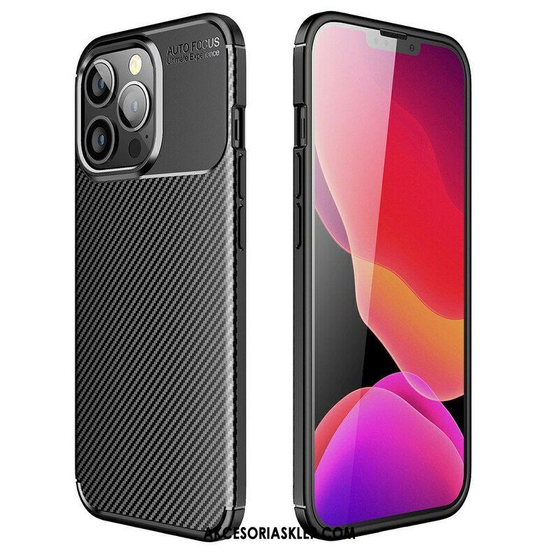 Futerały do iPhone 13 Pro Elastyczna Tekstura Włókna Węglowego