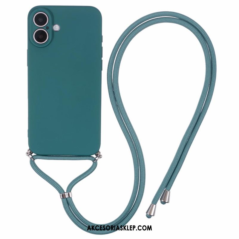 Futerały iPhone 16 Plus Etui Na Telefon Z Silikonowym Sznurkiem