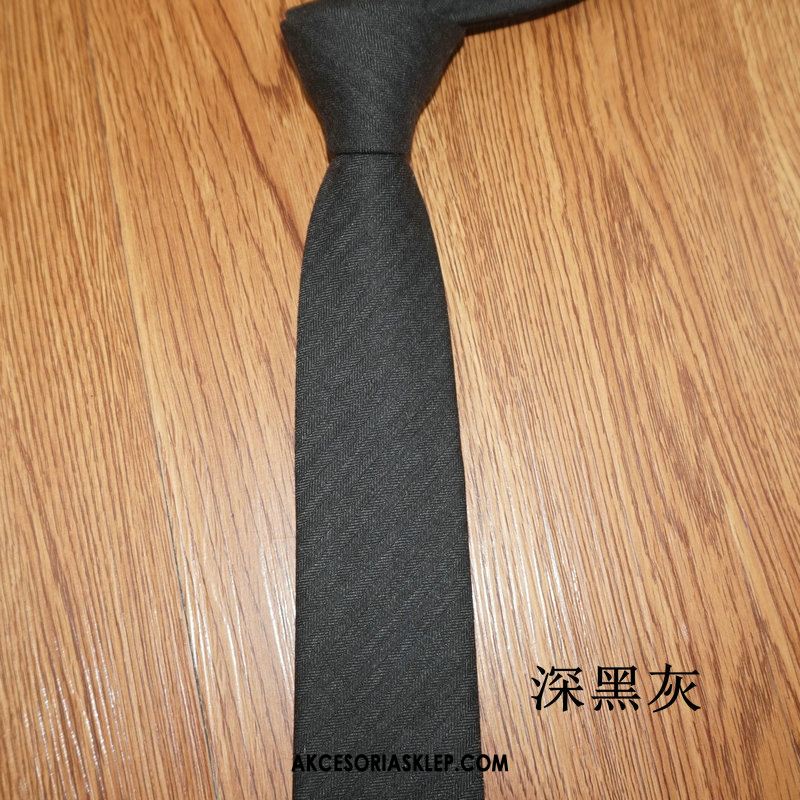 Krawat Męskie Szary Vintage 6 Cm Wąskie Wełna Oferta