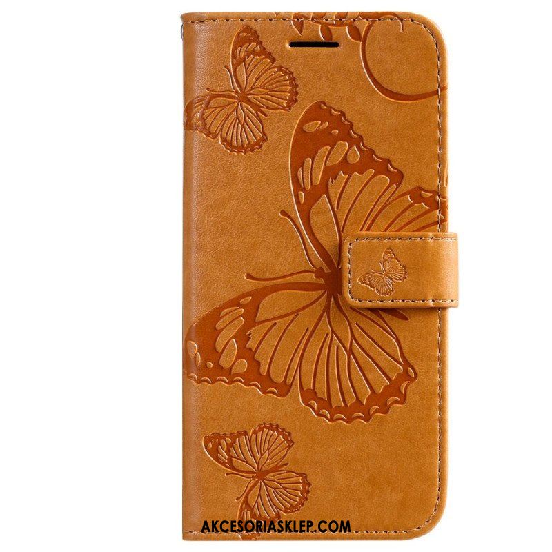 Obudowa Etui Na Telefon do Xiaomi 12T / 12T Pro z Łańcuch Gigantyczne Motyle Paskowe