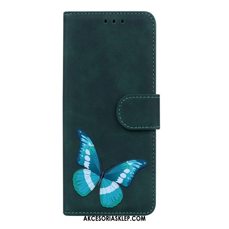 Obudowa Etui Na Telefon do Xiaomi Redmi Note 11 Pro / 11 Pro 5G Motyl Dotykający Skóry