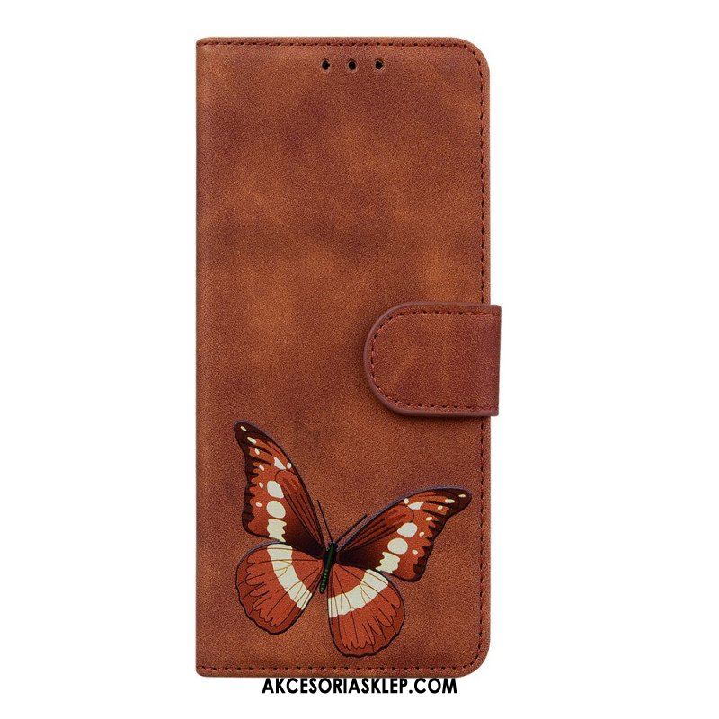 Obudowa Etui Na Telefon do Xiaomi Redmi Note 11 Pro / 11 Pro 5G Motyl Dotykający Skóry