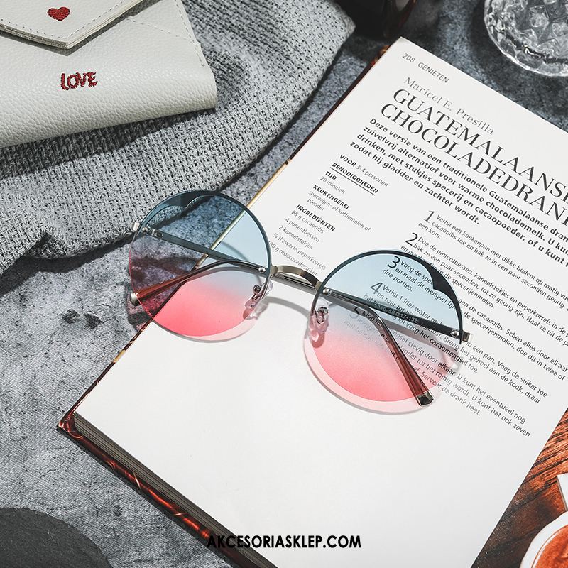 Okulary Przeciwsłoneczne Damskie Siatkowe Okrągła Twarz Damska Trendy Kolor Gradientu Sprzedam
