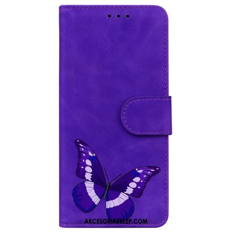 Skórzany Futerał Oppo Reno 12 Pro 5g Etui Na Telefon Nadruk Motyla