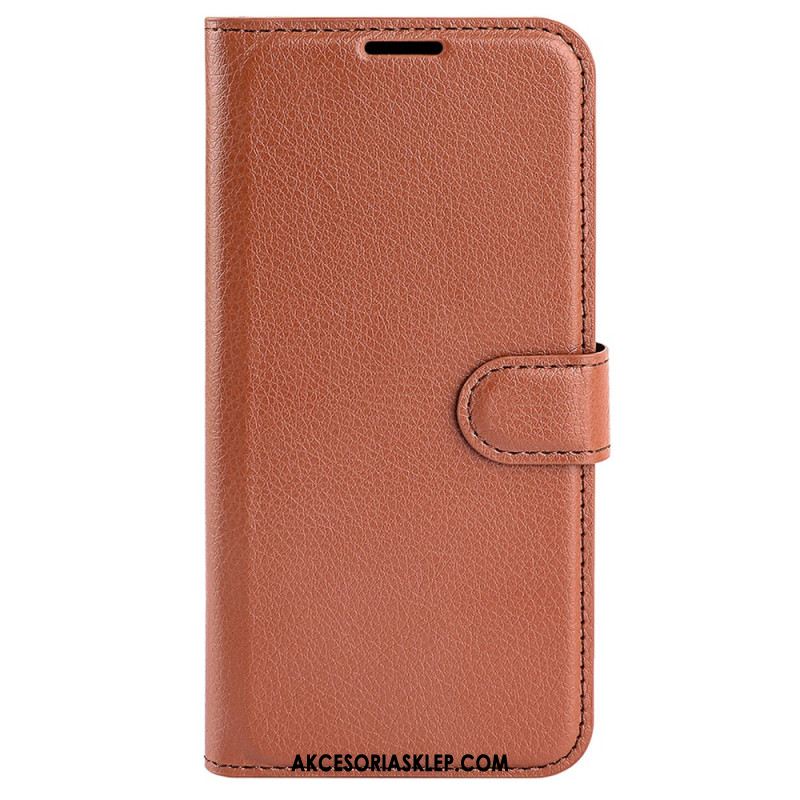 Skórzany Futerał Xiaomi 14 Etui Na Telefon Klasyczna Sztuczna Skóra Litchi
