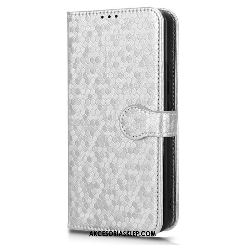 Skórzany Futerał Xiaomi 14 Pro Etui Na Telefon Błyszczący Pasek W Kropki