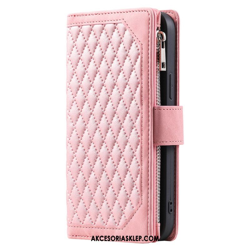 Skórzany Futerał Xiaomi 14 Pro Etui Na Telefon Pikowany Portfel Z Wkładką