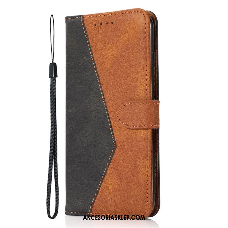 Skórzany Futerał Xiaomi 14t Pro Etui Na Telefon Dwukolorowy
