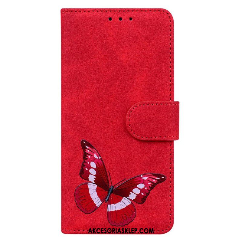 Skórzany Futerał do Xiaomi Redmi Note 12 4G Projekt Motyla