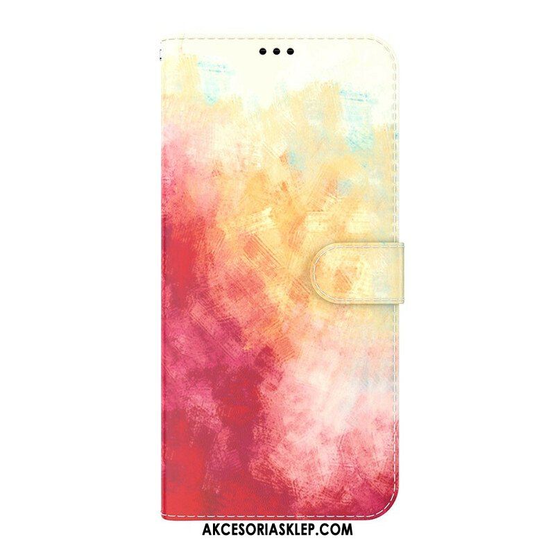 Skórzany Futerał do iPhone 13 Pro Max Akwarela