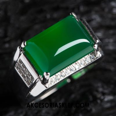 Srebrna Biżuteria Męskie Zakochani Zielony Naturalny Męska Sprzedam