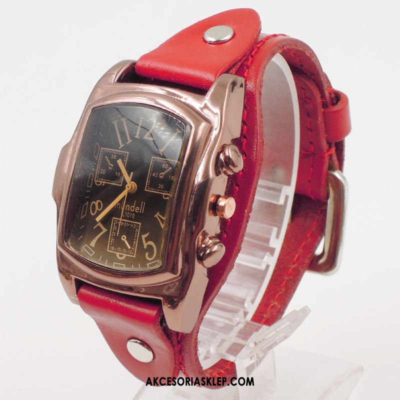 Zegarek Damskie Kwadratowy Pure Prawdziwa Skóra Vintage Damska Na Sprzedaż