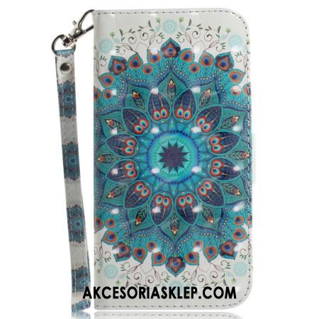Etui Folio Oppo Reno 12f 5g Zielona Mandala Z Paskiem