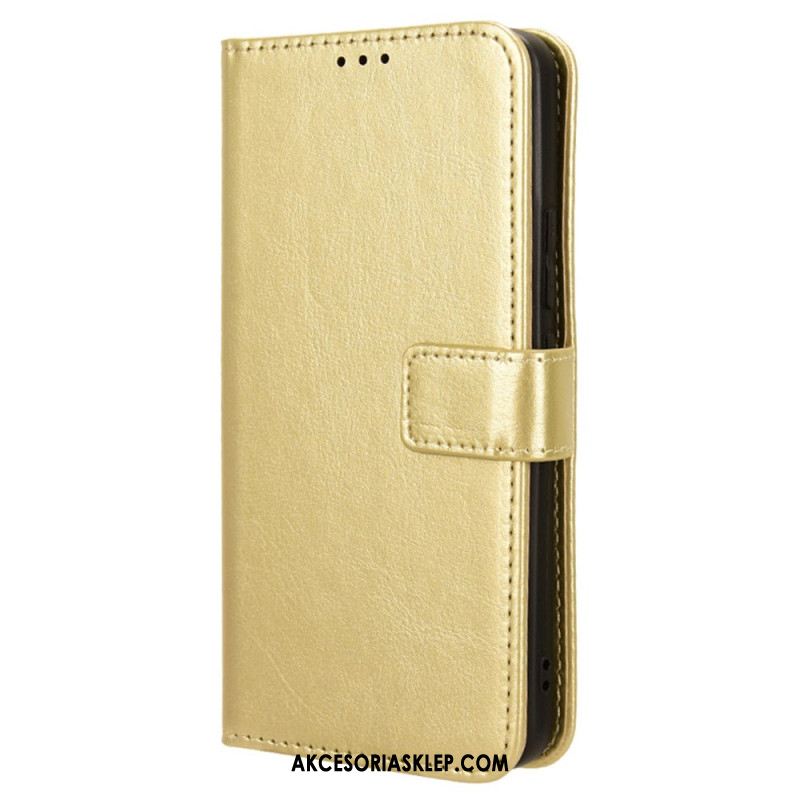 Etui Folio Xiaomi 14 Pro Błyszcząca Sztuczna Skóra Z Paskiem