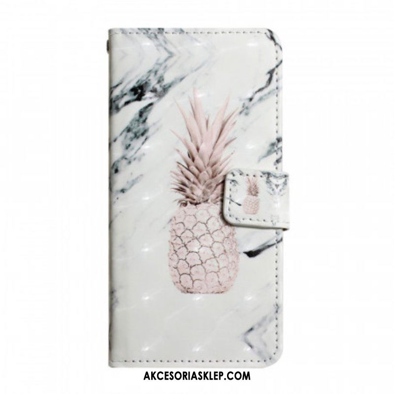 Etui Folio do Google Pixel 6 Jasny Punktowy Ananas