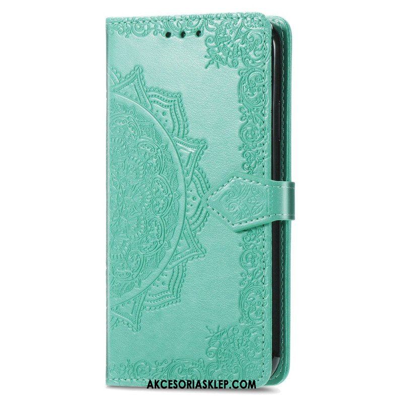 Etui Folio do Google Pixel 7 z Łańcuch Mandala W Stylu Retro Z Paskami