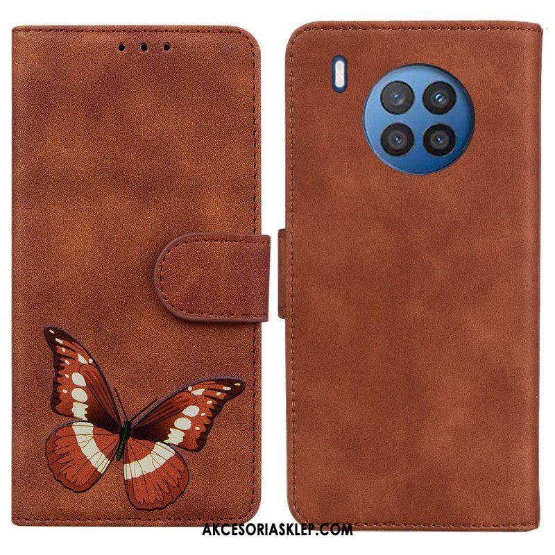 Etui Folio do Honor 50 Lite Motyl Dotykający Skóry