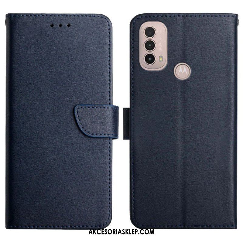 Etui Folio do Moto E40 / E30 / E20 Prawdziwa Skóra Nappa