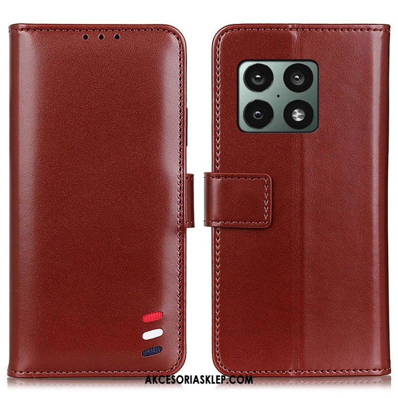 Etui Folio do OnePlus 10 Pro 5G Trójkolorowy Efekt Skóry