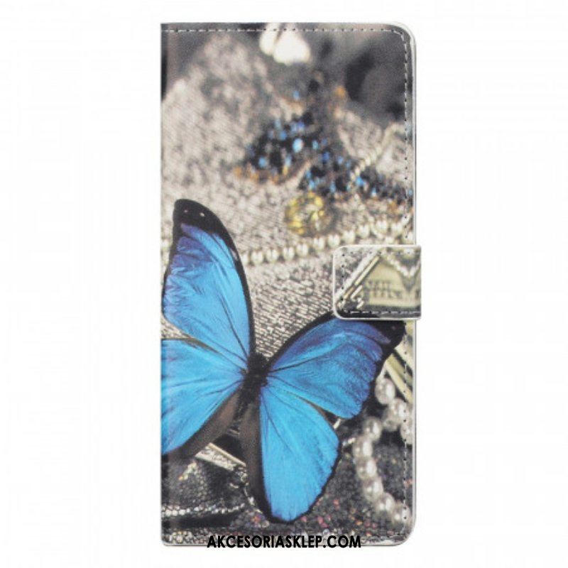 Etui Folio do OnePlus Nord CE 2 5G Motyl Na Tkaninie