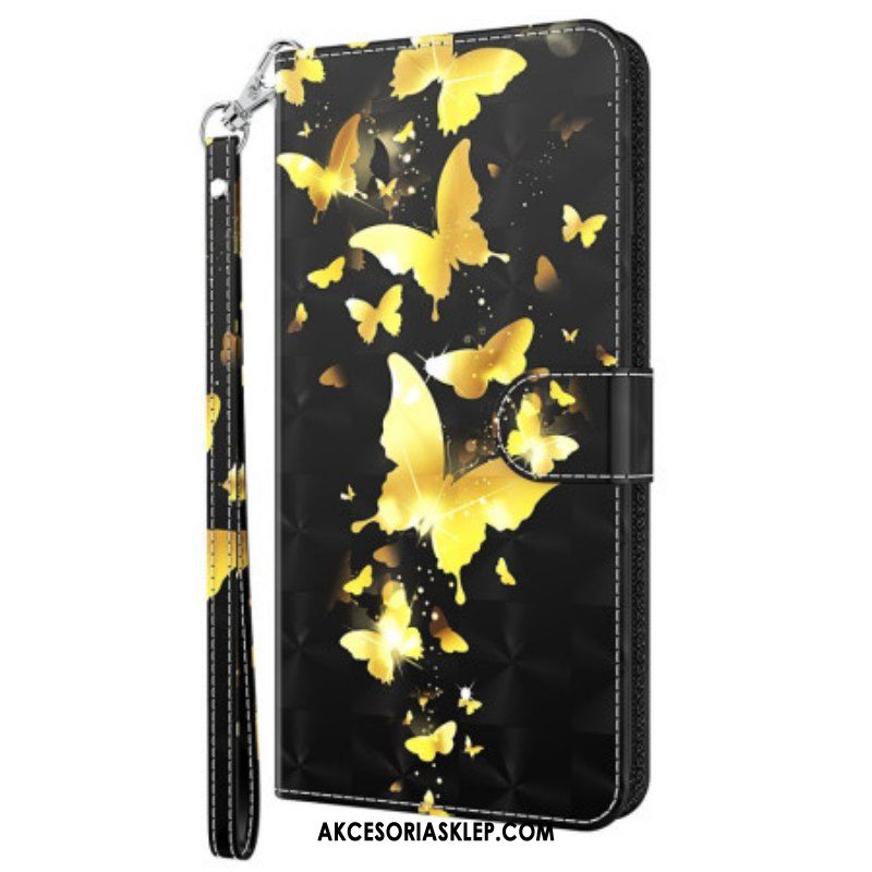 Etui Folio do Oppo A94 5G Motyl Ze Smyczą