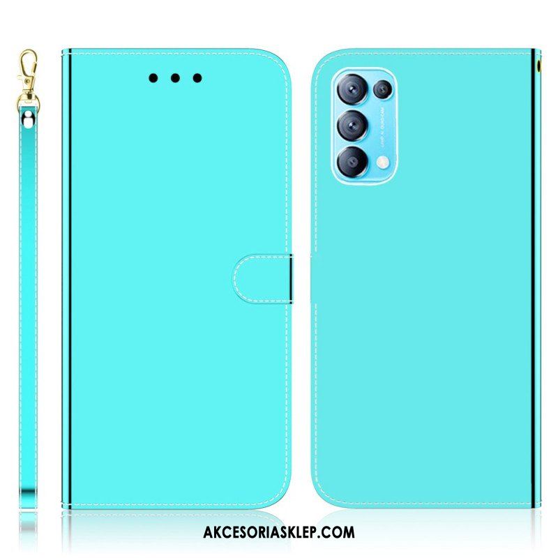 Etui Folio do Oppo Find X3 Lite Osłona Lusterka Ze Sztucznej Skóry