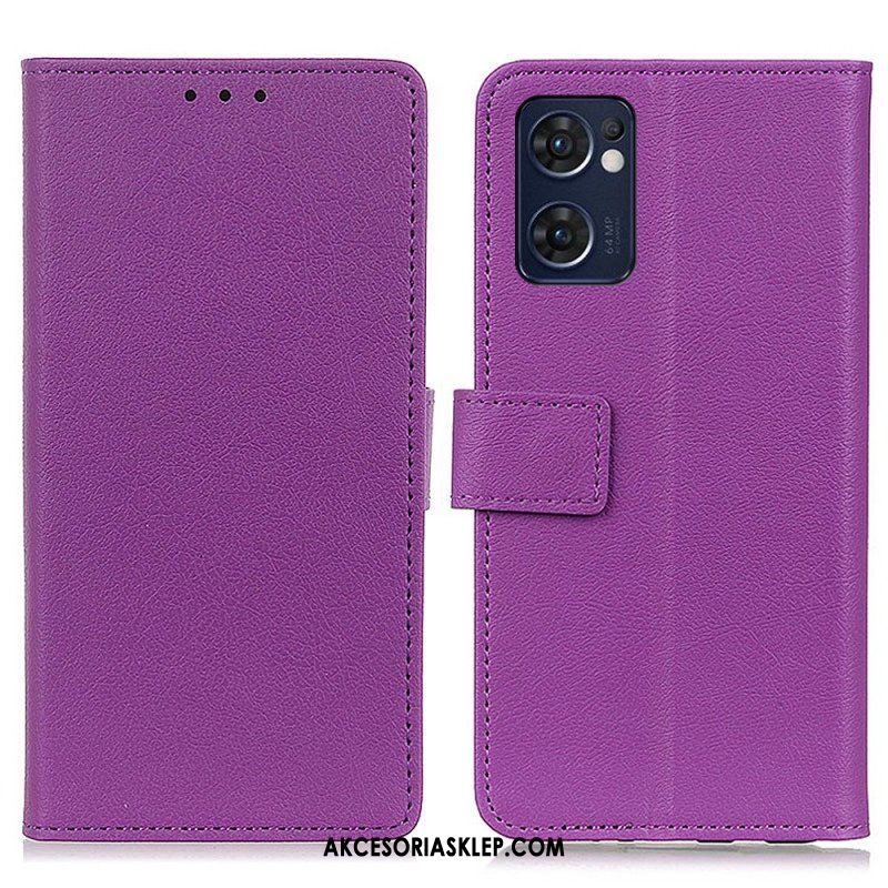 Etui Folio do Oppo Find X5 Lite Klasyczny Efekt Skóry