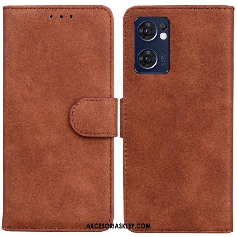 Etui Folio do Oppo Find X5 Lite Motyl Dotykający Skóry