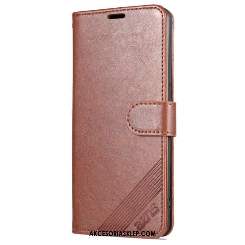 Etui Folio do Oppo Reno 8 Lite Stylizacja Skóry Azns