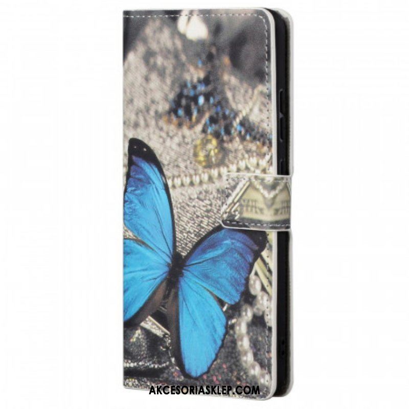 Etui Folio do Poco M4 Pro 5G Niebieski Motyl