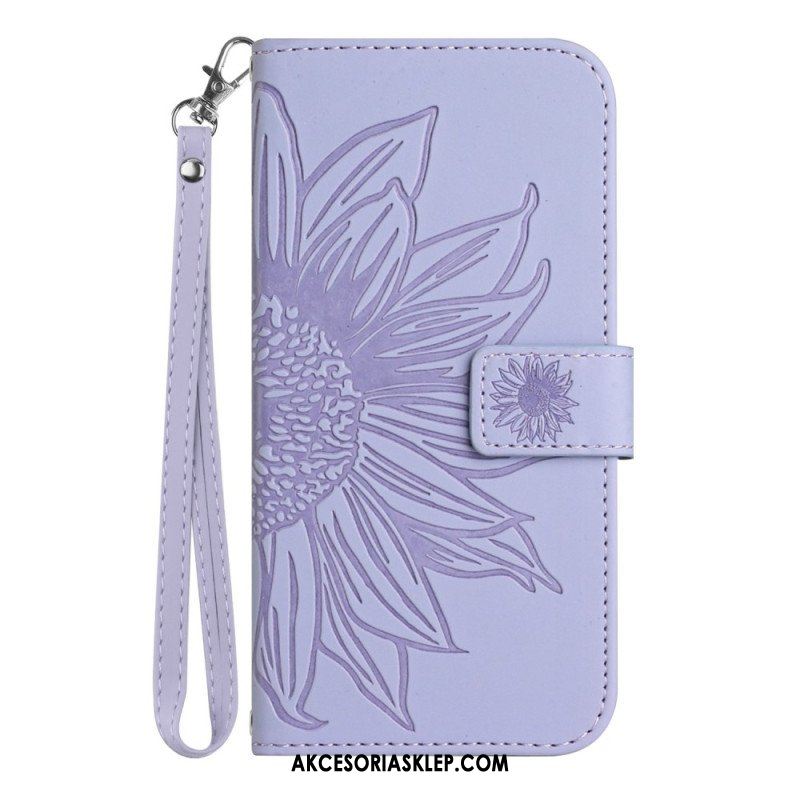 Etui Folio do Poco X5 5G Kwiat Z Smyczem