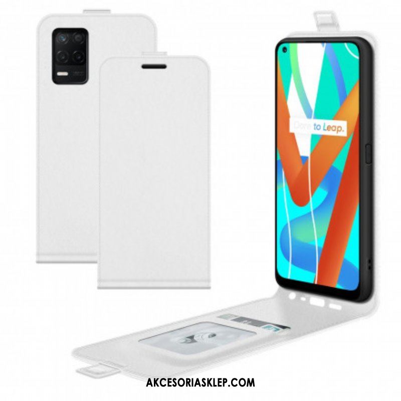 Etui Folio do Realme 8 5G Skórzany Futerał Składany Efekt Skóry