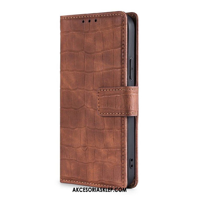 Etui Folio do Samsung Galaxy A13 5G / A04s Efekt Skóry Krokodyla