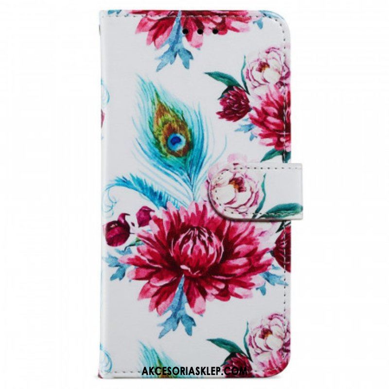 Etui Folio do Samsung Galaxy A13 Intensywne Kwiaty
