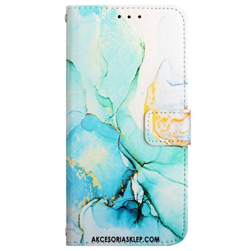 Etui Folio do Samsung Galaxy A13 z Łańcuch Pasek Marmuru