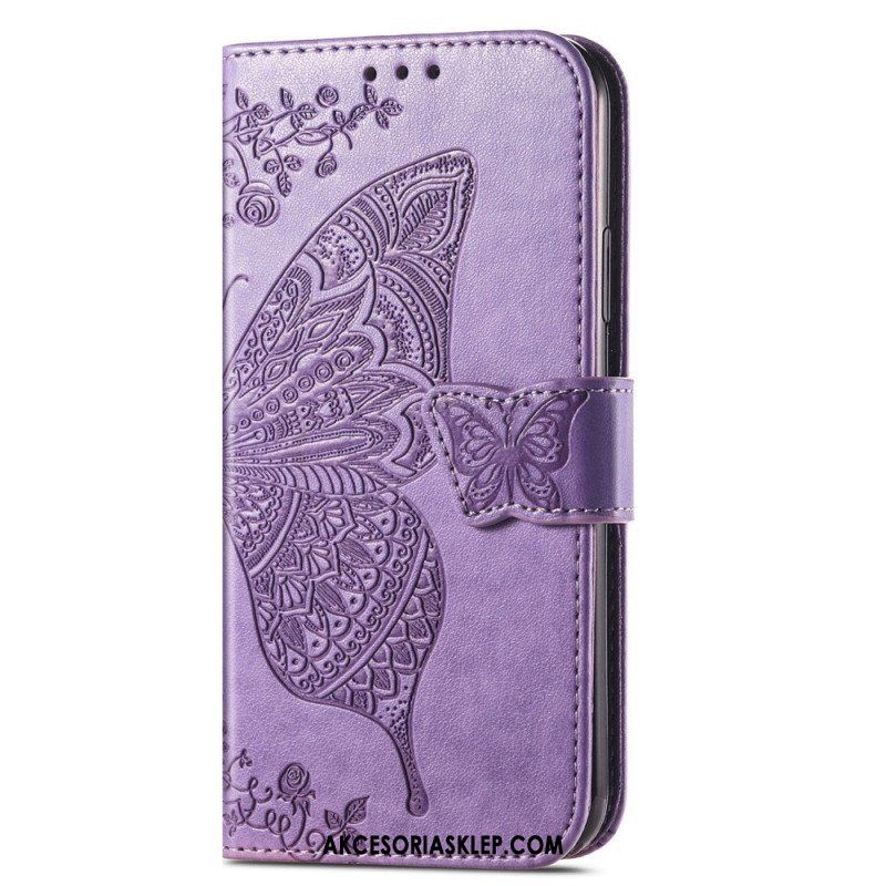 Etui Folio do Samsung Galaxy A14 / A14 5G Barokowy Motyl