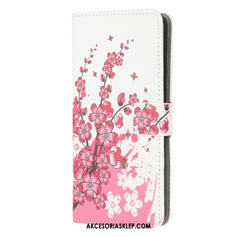 Etui Folio do Samsung Galaxy A42 5G Tropikalne Kwiaty