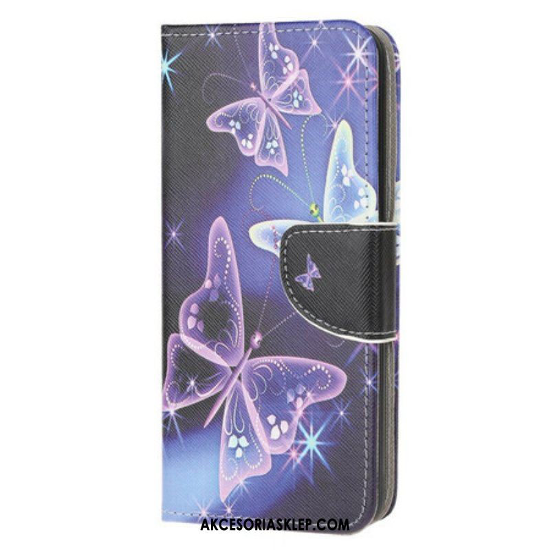 Etui Folio do Samsung Galaxy A51 5G Neonowe Motyle