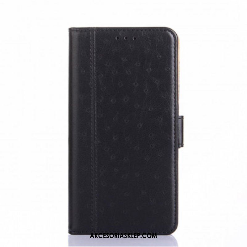 Etui Folio do Samsung Galaxy A52 4G / A52 5G / A52s 5G Dwukolorowa Tekstura Skóry Strusia