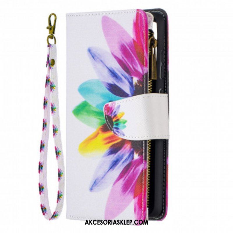 Etui Folio do Samsung Galaxy A52 4G / A52 5G / A52s 5G Kieszonka Zapinana Na Zamek W Kwiaty