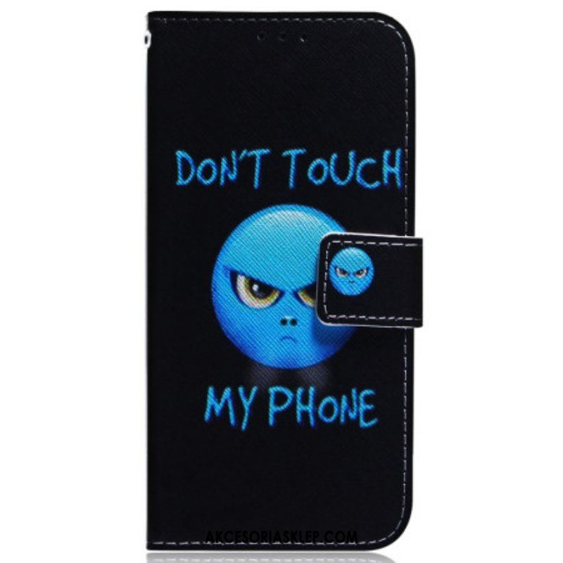 Etui Folio do Samsung Galaxy A54 5G Emoji Nie Dotykaj Mojego Telefonu