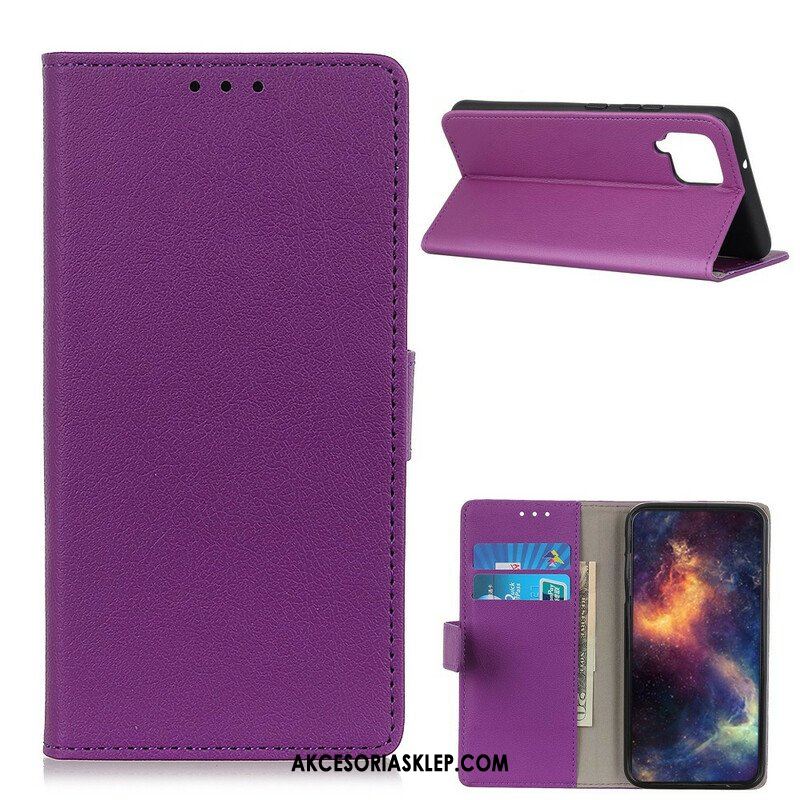 Etui Folio do Samsung Galaxy M12 / A12 Klasyczny Efekt Skóry