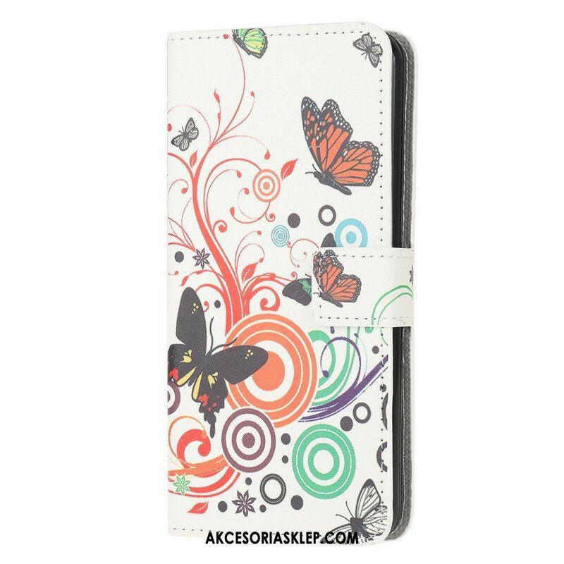 Etui Folio do Samsung Galaxy M12 / A12 Motyle I Kwiaty